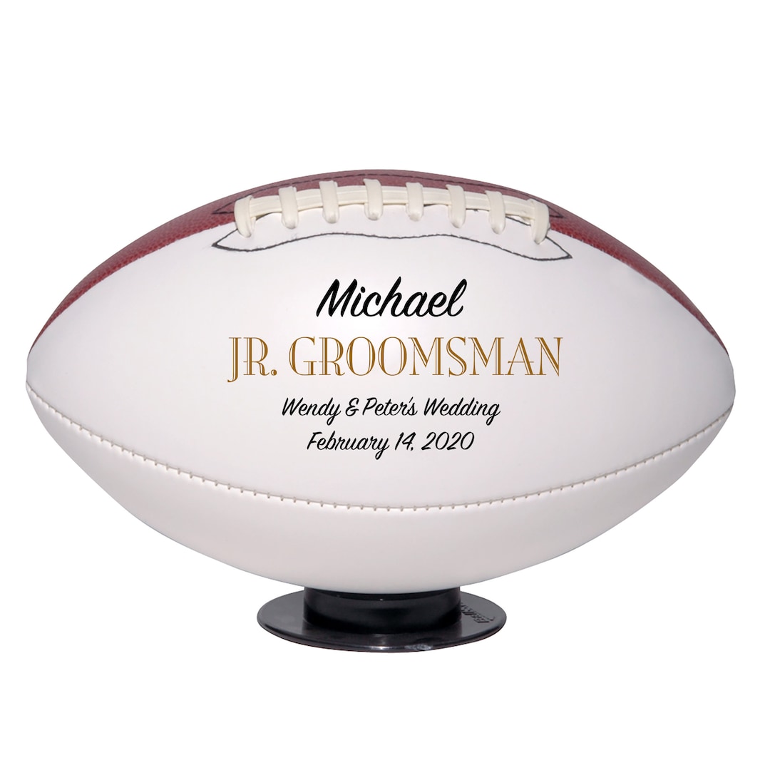 Personalized Custom Jr. Groomsman Wedding Football Gift Etsy