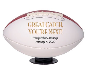 Wedding Garter Toss, Personalized Wedding Football Gift, Great Catch You're Next Garter Toss Alternative, Wedding Toss Groomsmen Gift