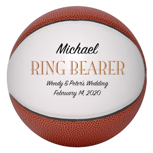 Personalized Custom Ring Bearer Wedding Basketball Gift, Wedding Keepsake, Wedding Anniversary, Wedding Favours