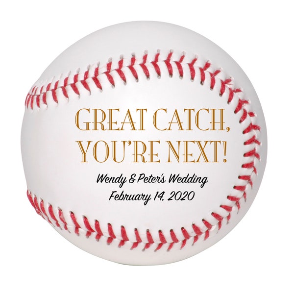 Wedding Garter Toss, Personalized Wedding Baseball Gift, Great Catch You're Next Garter Toss Alternative, Wedding Toss Groomsmen Gift