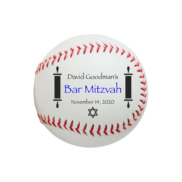 Bar Mitzvah, Bat Mitzvah Baseball Gift, Bar Bat Mitzvah Keepsake, Personalized Baseball for him, Personalized Baseball for her, Jewish Gift