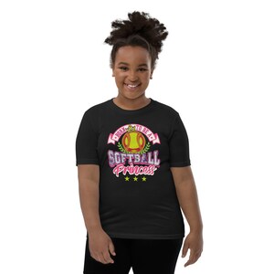 Softball Youth camiseta de manga corta - Nacido para ser una princesa de softball - Softball mamá - Softball Player - Girl Softball - Softball Regalo
