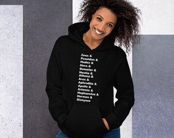 Greek Mythology Gods Pantheon List of Demigod Names Adult Hoodie - Greek Mythology Lovers Gift -