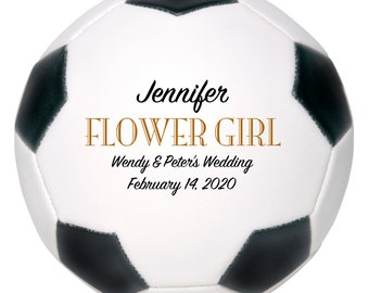 Personalized Custom Flower Girl Wedding Soccer Ball Gift, Wedding Keepsake, Wedding Anniversary, Wedding Favours