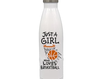 Just a Girl Who Loves Basketball Water Bottle - Stainless Steel Insulated Water Bottle - Girl Basketball - Basketball Player Gift - Birthday