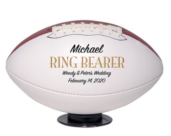 Personalized Custom Ring Bearer Wedding Football Gift, Wedding Keepsake, Wedding Anniversary, Wedding Favours