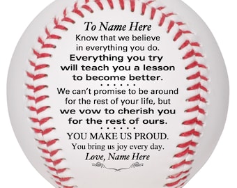 Personalized Custom Baseball, To Our Son Grandson Daughter Granddaughter, from Grandpa Grandma Dad Mom, Wedding, Graduation Birthday