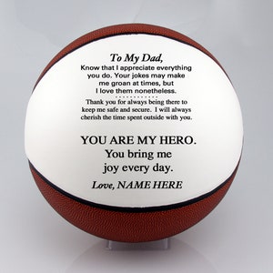 Father's Day Basketball Gift, Personalized Fathers Day Gift From Son, Father's Day Gift from Daughter, Custom Basketball Unique Fathers Day