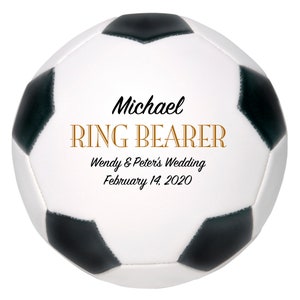 Personalized Custom Ring Bearer Wedding Soccer Ball Gift, Wedding Keepsake, Wedding Anniversary, Wedding Favours