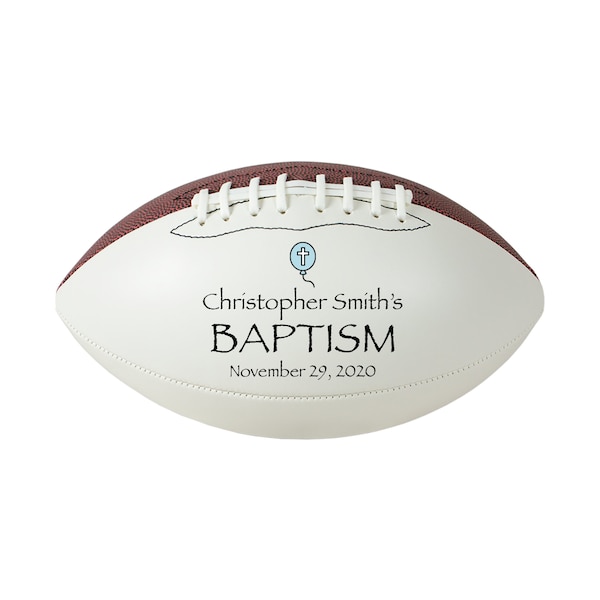 Baptism Football Gift, Baptism Keepsake, Personalized Football for him or her, Unique Baptism Gift, Christening Gift, Godparents Gift