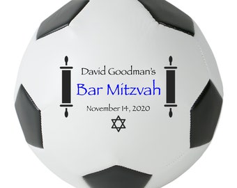 Bar Mitzvah, Bat Mitzvah Soccer Gift, Bar Bat Mitzvah Keepsake, Personalized Soccer, Custom Soccer for him or her, Jewish Gift