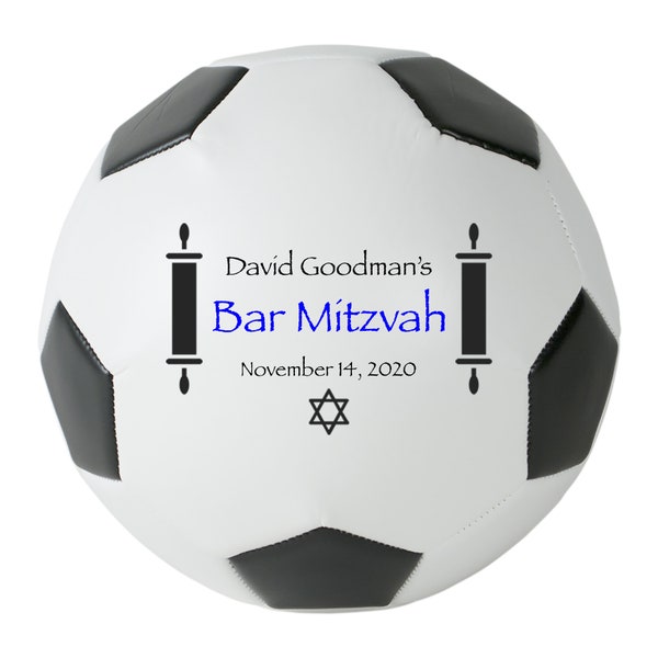 Bar Mitzvah, Bat Mitzvah Soccer Gift, Bar Bat Mitzvah Keepsake, Personalized Soccer, Custom Soccer for him or her, Jewish Gift