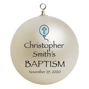 Baptism Christmas Ornament, Personalized Baptism Keepsake, Unique Baptism Gift, Christening Gift, Godparents Gift, Nursery Ornament