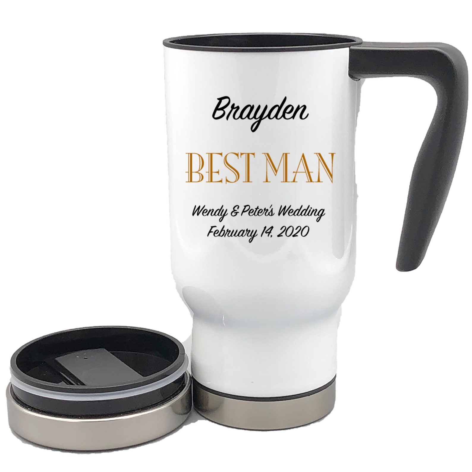 Best Man Travel Mug Personalized Wedding Gift White 17 Oz Etsy