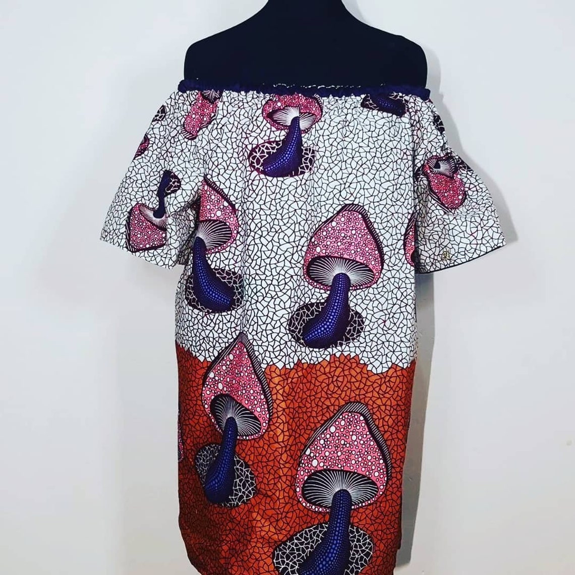 ankara off shoulder gown with elastic
