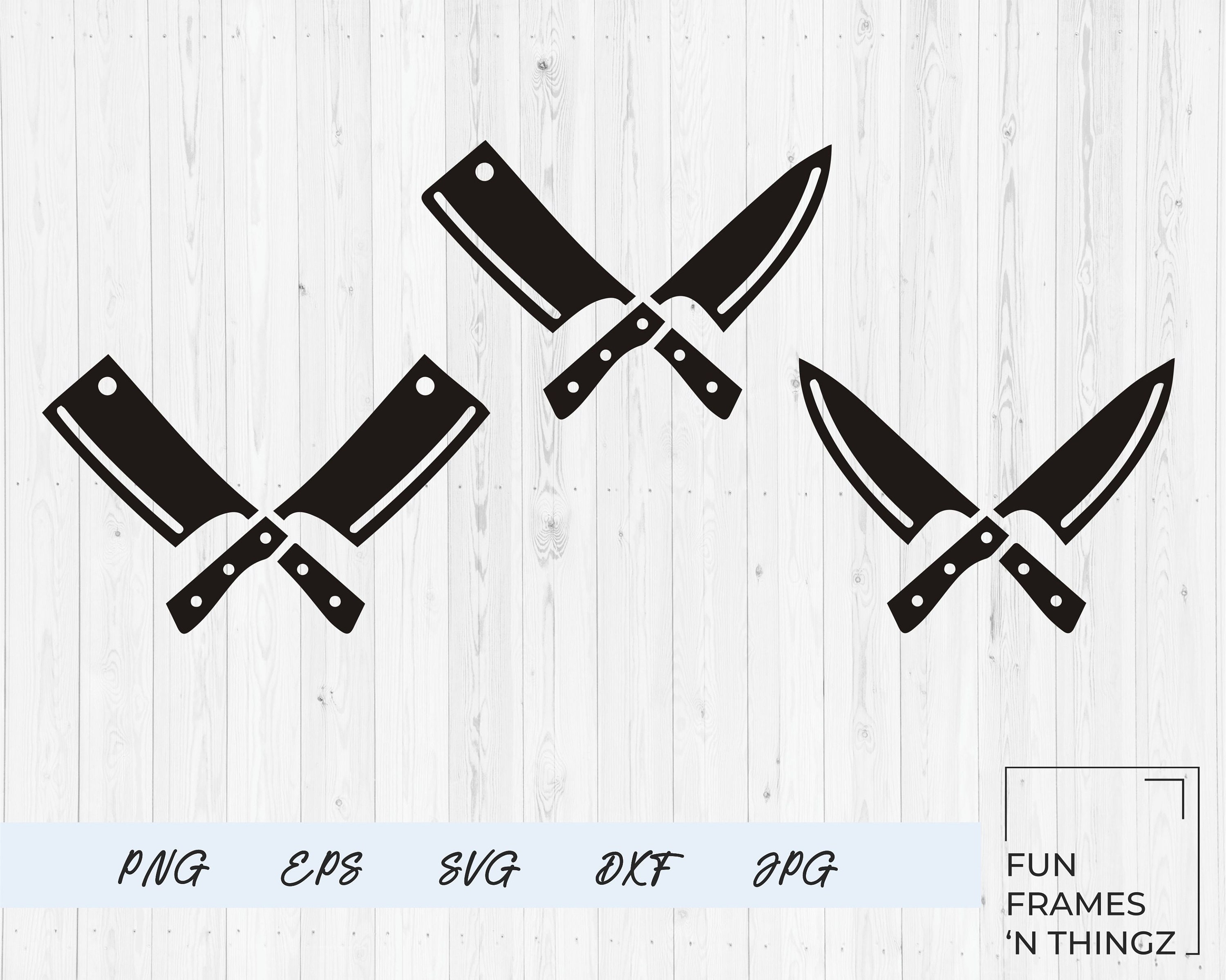 Cleaver and Knife Icons SVG Meat Cleaver and Knife Cross Etsy