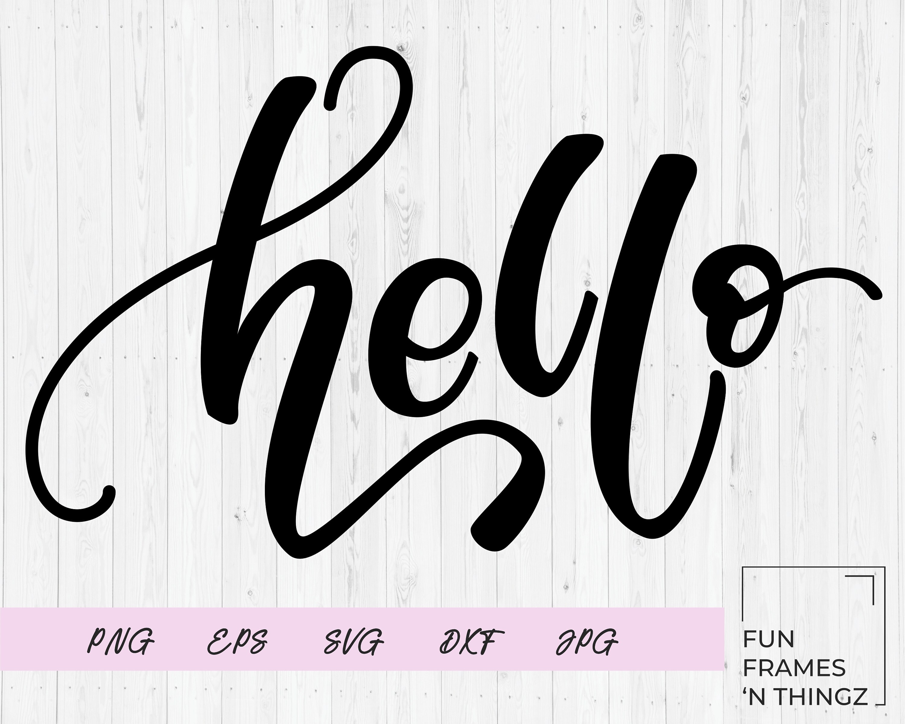 Hello Script Lettering SVG Cut File for Cricut Friends and | Etsy