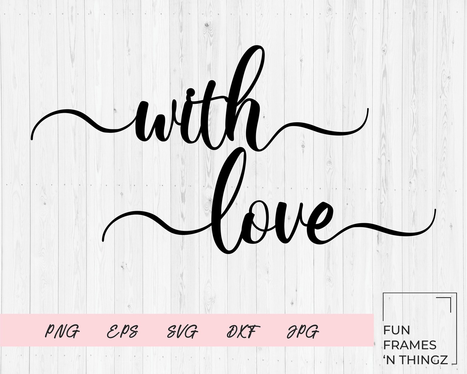 With Love SVG Cut File for Cricut Love Cursive Words Etsy