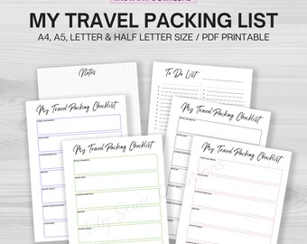 Packing List Printable Vacation Planning Holiday Organizer - Etsy