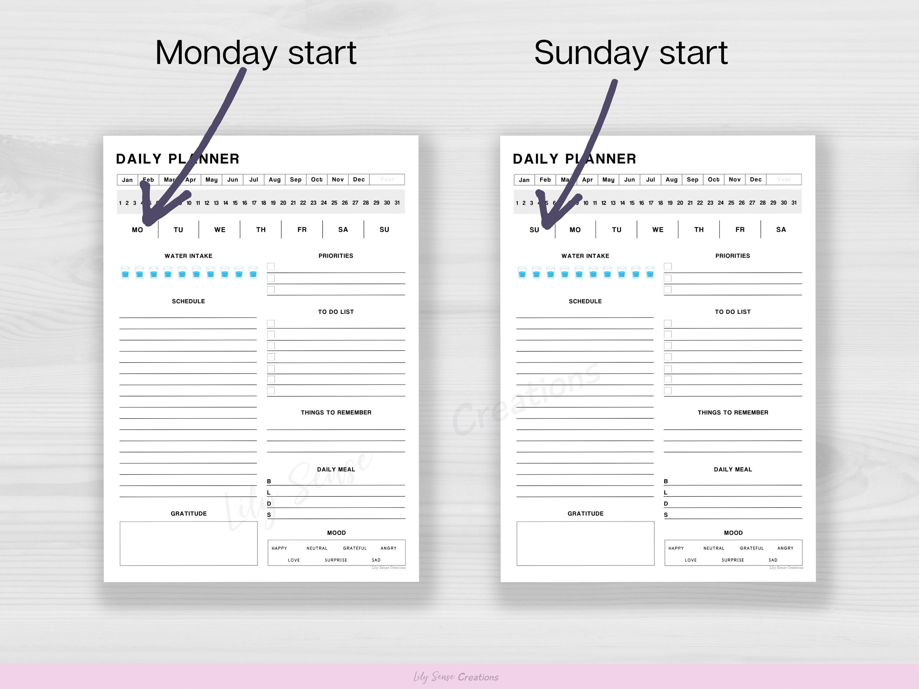 Daily Planner Printable Template Day Planner Printable Daily - Etsy
