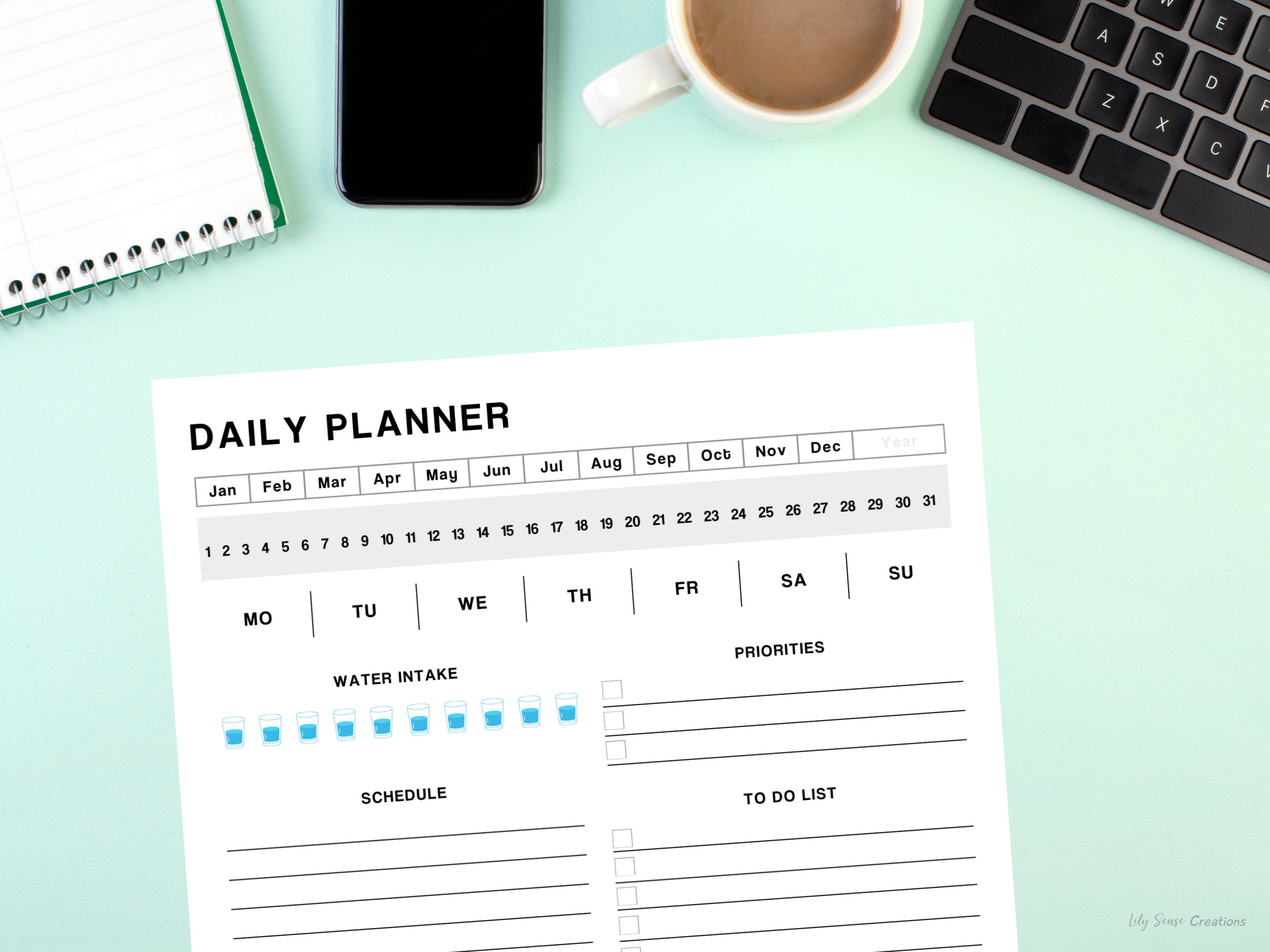 Daily Planner Printable Template Day Planner Printable Daily - Etsy