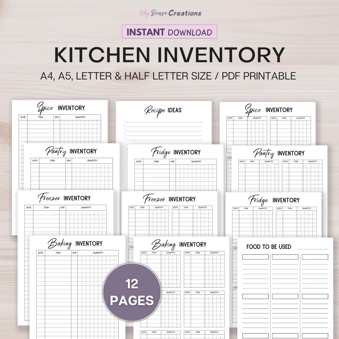 Kitchen Inventory Tracker Free Download Printable Kitchen Inventory Tracker, Food Inventory, Pantry Inventory ...