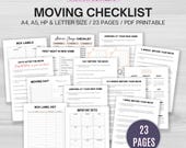 Moving Checklist Printable, Moving Planner, Moving Binder, Relocation Planner, Moving Home Organizer, New Home List, Instant Download PDF
