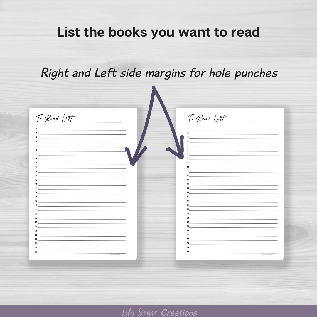 Reading Planner Printable, Reading List, Reading Wish List, Book Review ...