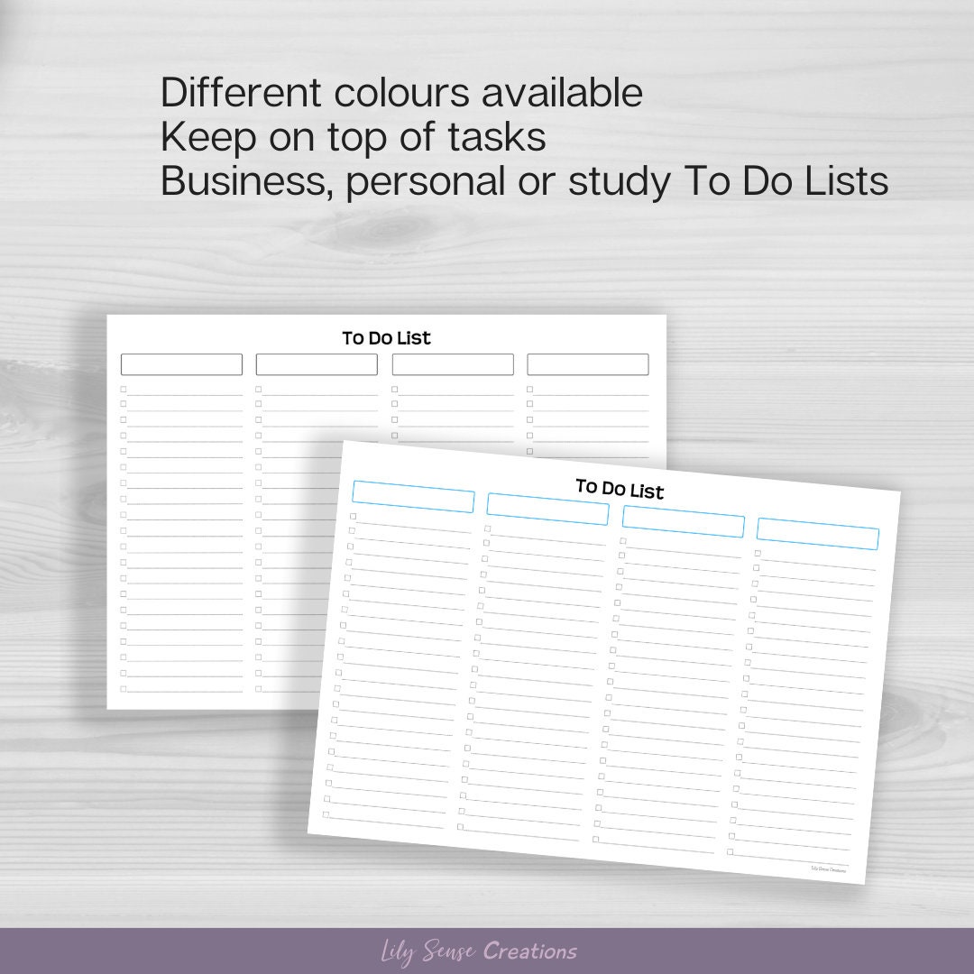 To Do List Printable, to Do List Landscape, Task List Printable, Simple ...
