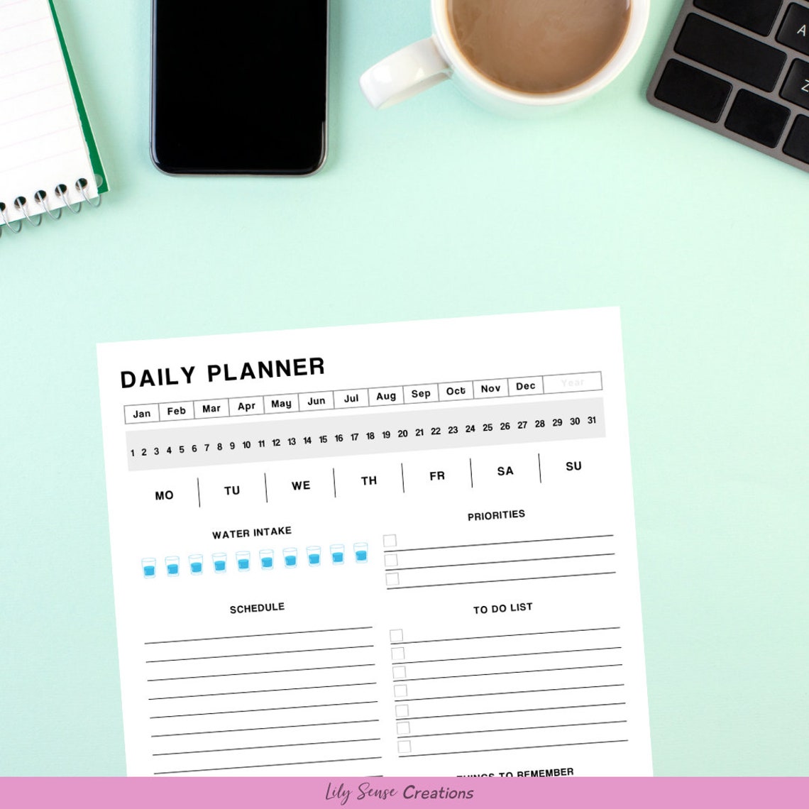 Daily Planner Printable Template, Day Planner Printable, Daily to Do ...