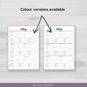 Printable Call Log, Call Back Tracker, Missed Call Template ...