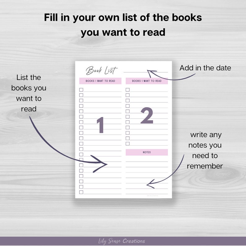 Printable Reading List, Reading Tracker, Reading Wish List Template ...