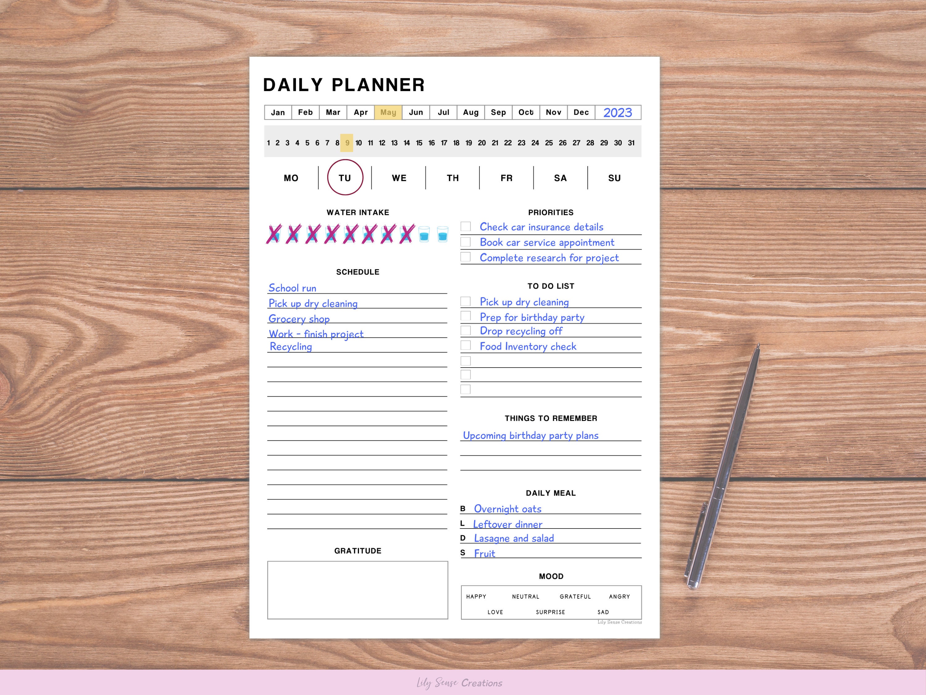 Daily Planner Printable Template Day Planner Printable Daily - Etsy