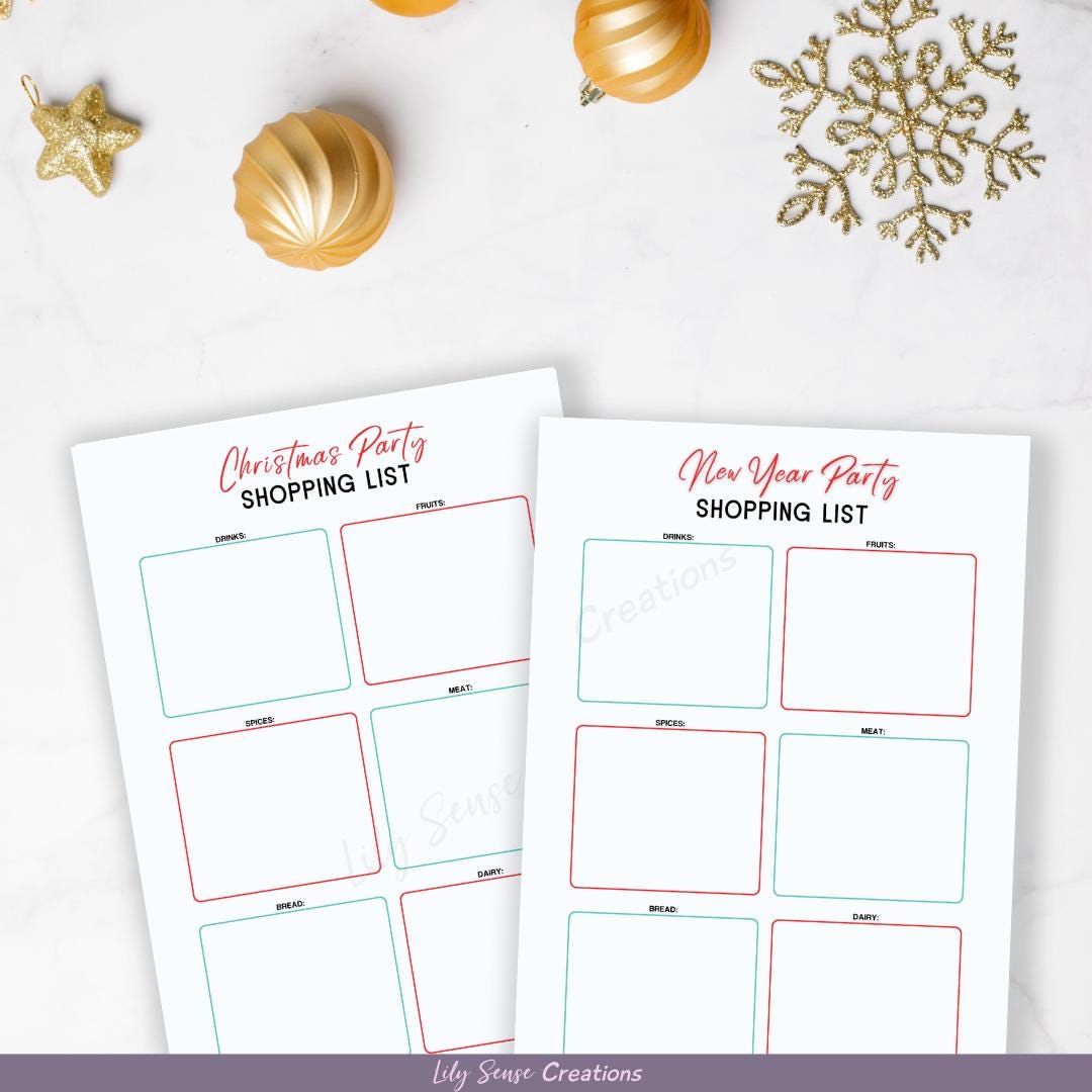 Printable Christmas Menu Planner Set, Holiday Planner, Xmas Menu ...