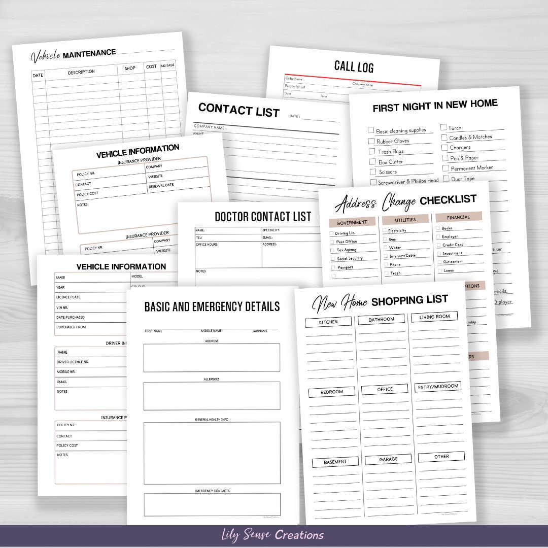 Picture of Printable Moving Checklist, Moving Planner Bundle, Relocation Checklist ...