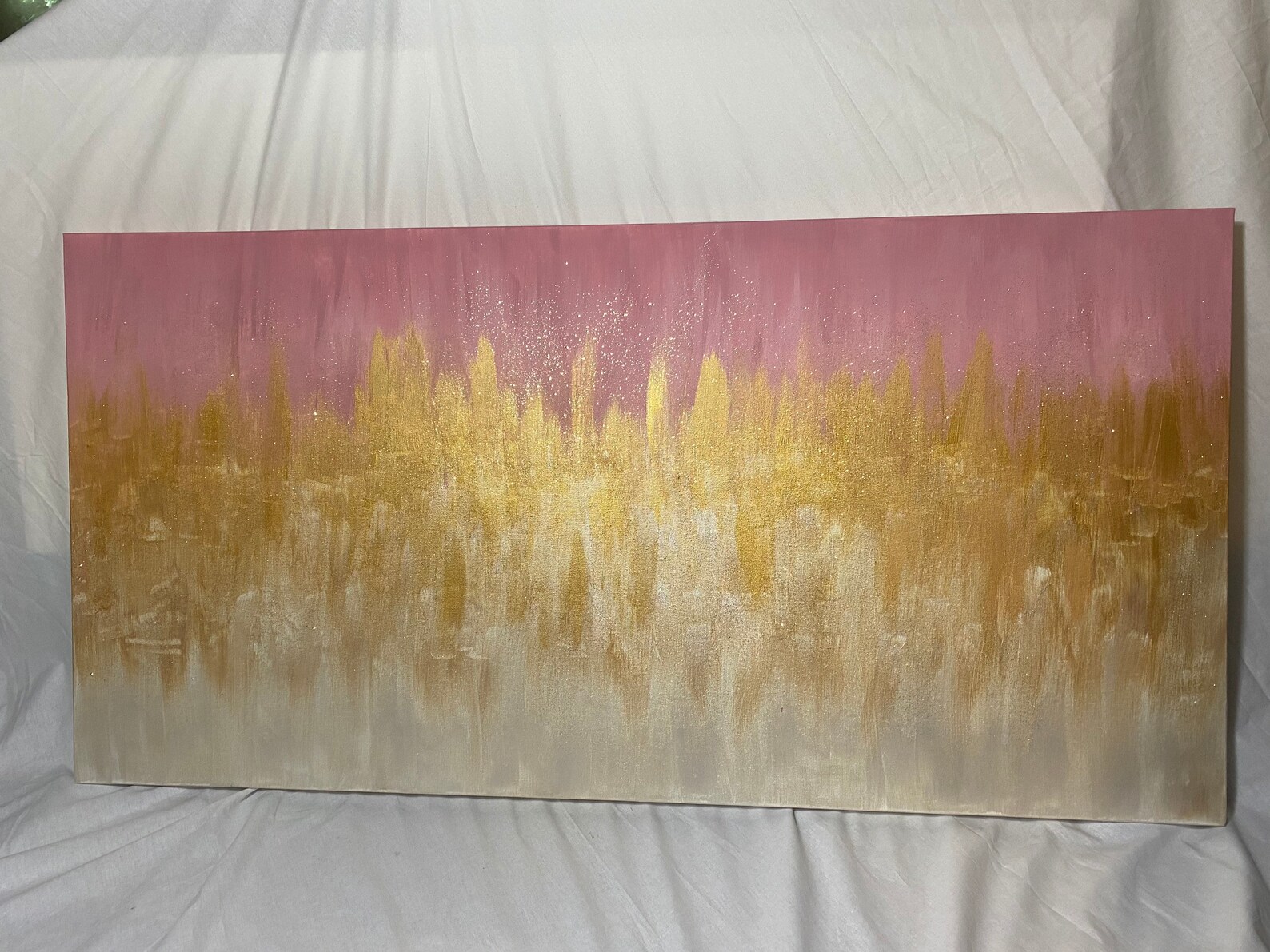 PINK & GOLD Wall Art Blush Gold Cream Ombré Glam Wall Etsy