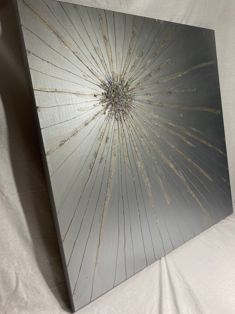 Z Gallerie Inspired Starburst Glitter Wall Art Etsy