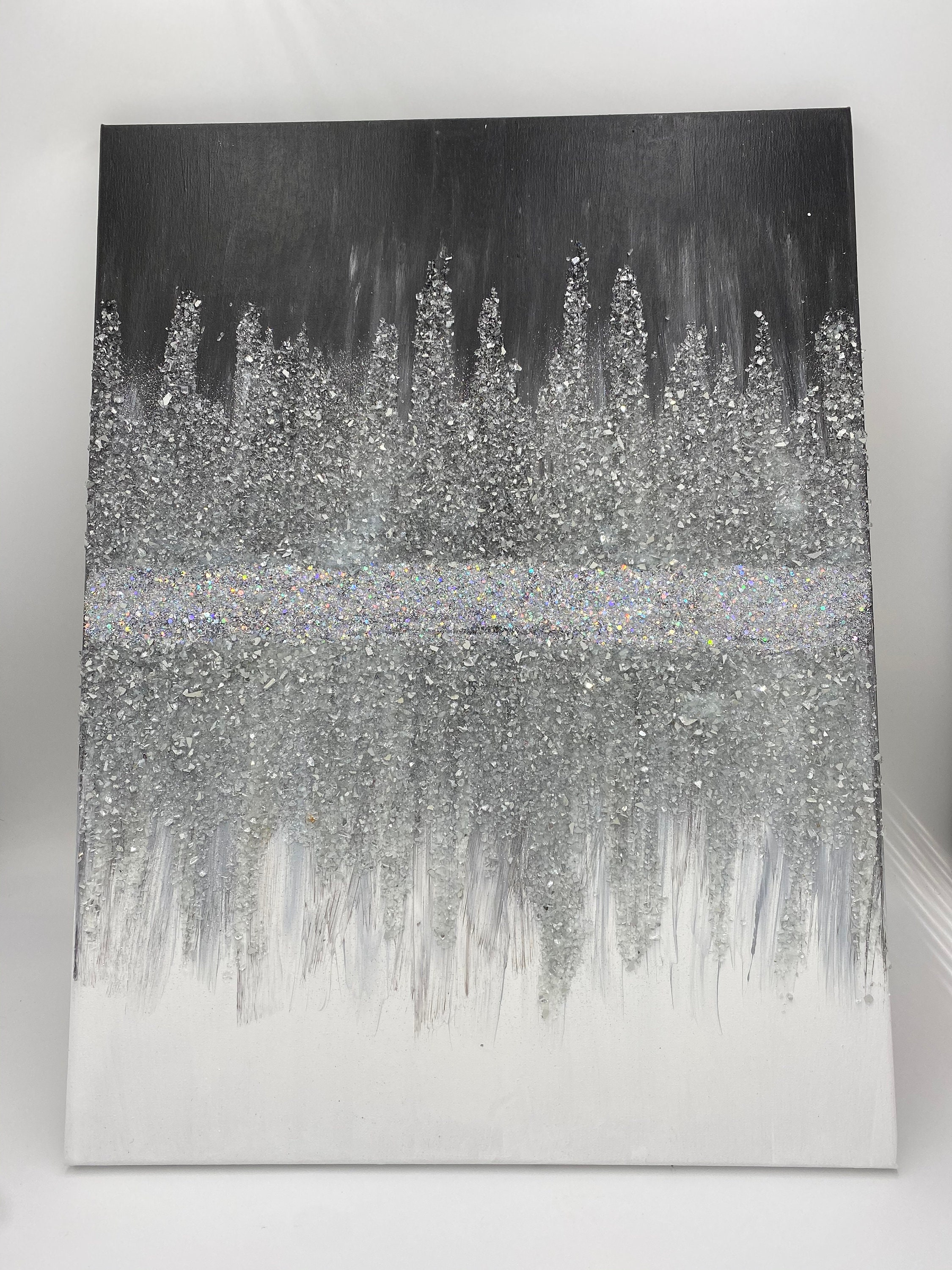 BLACK & WHITE Z Gallerie Inspired Glitter Wall Art Acrylic Etsy