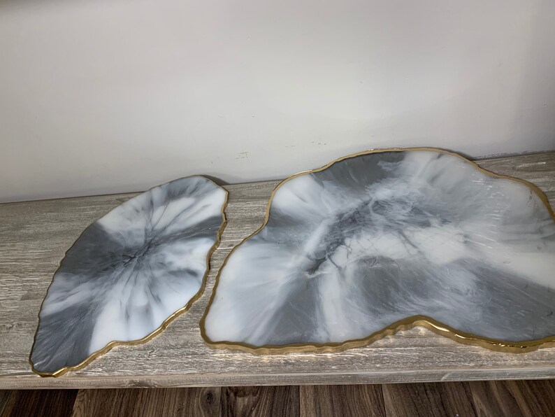 SILVER MARBLE LUXURY Vanity Tray Perfume Holder Serving Etsy
