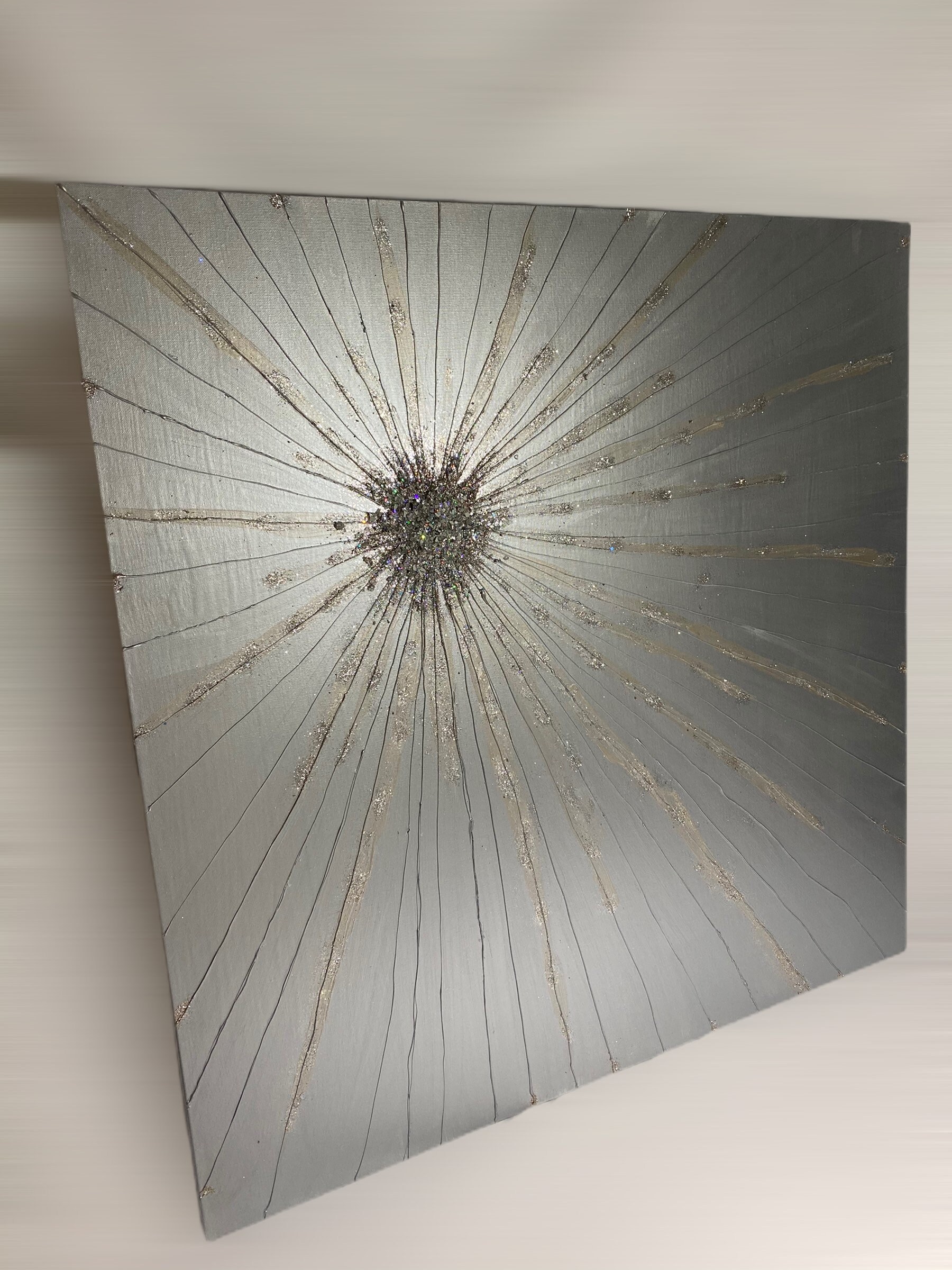 Z Gallerie Inspired Starburst Glitter Wall Art Etsy