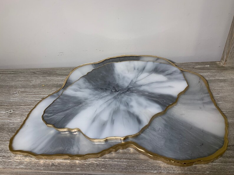 SILVER MARBLE LUXURY Vanity Tray Perfume Holder Serving Etsy
