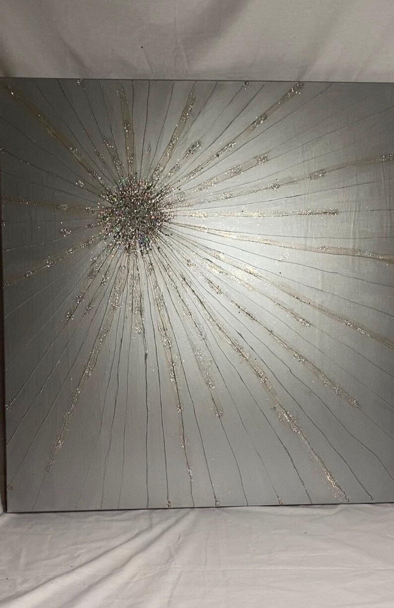 Z Gallerie Inspired Starburst Glitter Wall Art Etsy