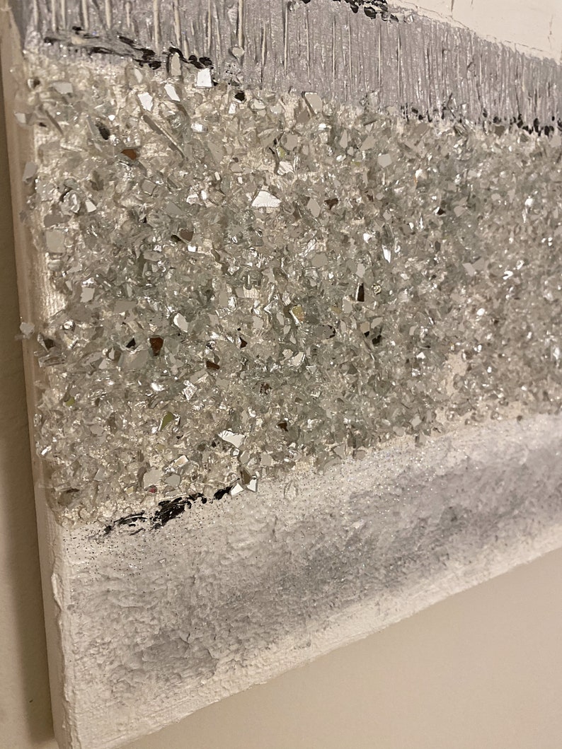 TEXTURED Glitter Glam Wall Art Canvas Oil Paint Wall Art Etsy