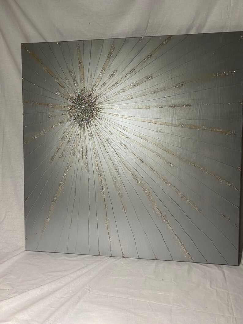 Z Gallerie Inspired Starburst Glitter Wall Art | Etsy