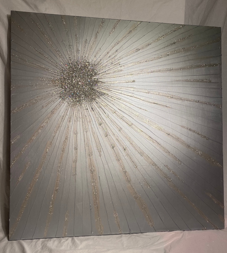 Z Gallerie Inspired Starburst Glitter Wall Art Etsy
