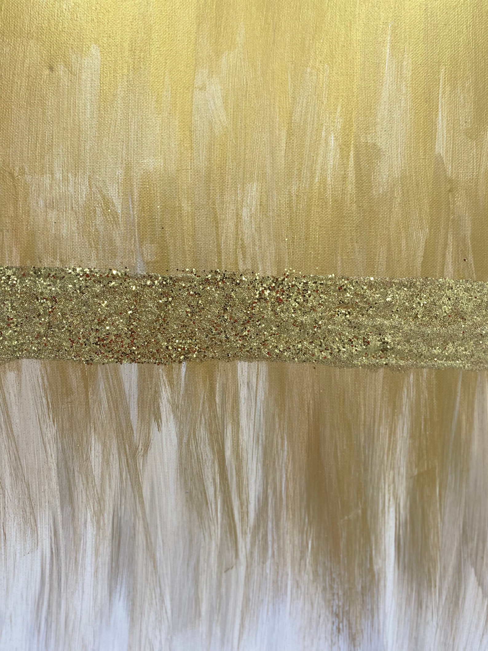 GOLD GLITTER Wall Art Acrylic Paint Canvas Chunky Glitter Etsy