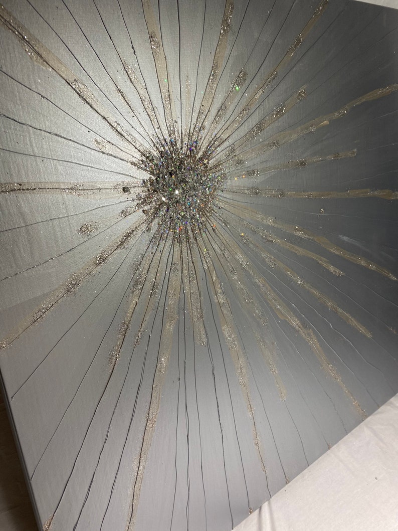 Z Gallerie Inspired Starburst Glitter Wall Art Etsy