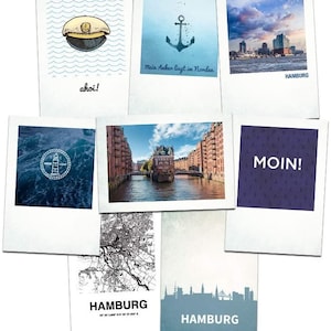 L'Amore della Città® Hamburg Cartoline SandS Set - 8 Cartoline Marittime Motifs Formato A6 (Biglietto d'auguri)