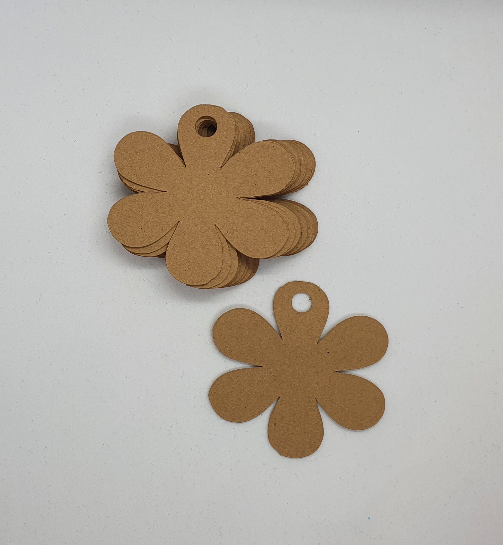 Blank Kraft Flower Die Cut Gift Tags Name Tags Craft Tags Etsy UK