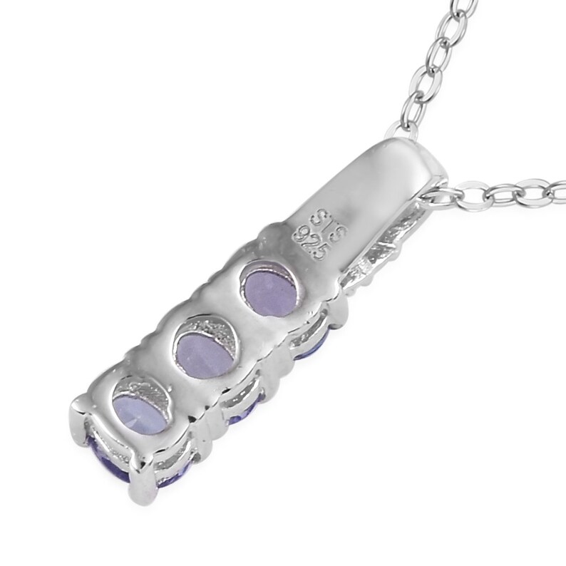 Engagement Ring With Silver Pendant Gift For Her Tanzanite Ring and Pendant Necklace in Platinum Over Sterling Silver December Birthstone